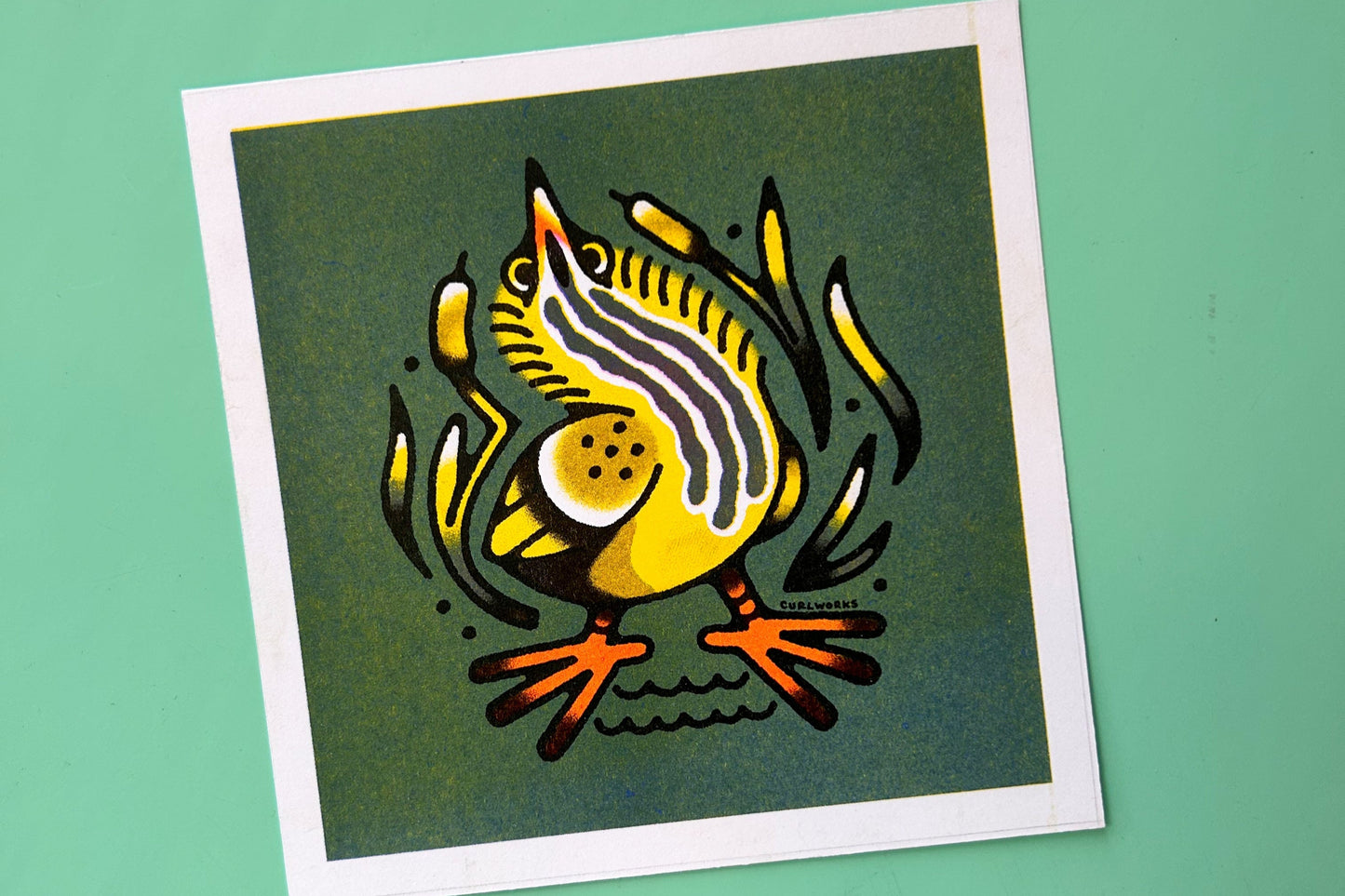 Bittern Risograph Print