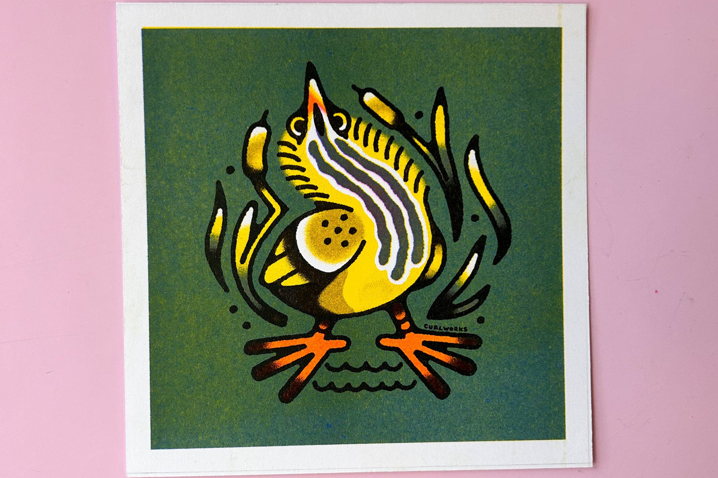 Bittern Risograph Print