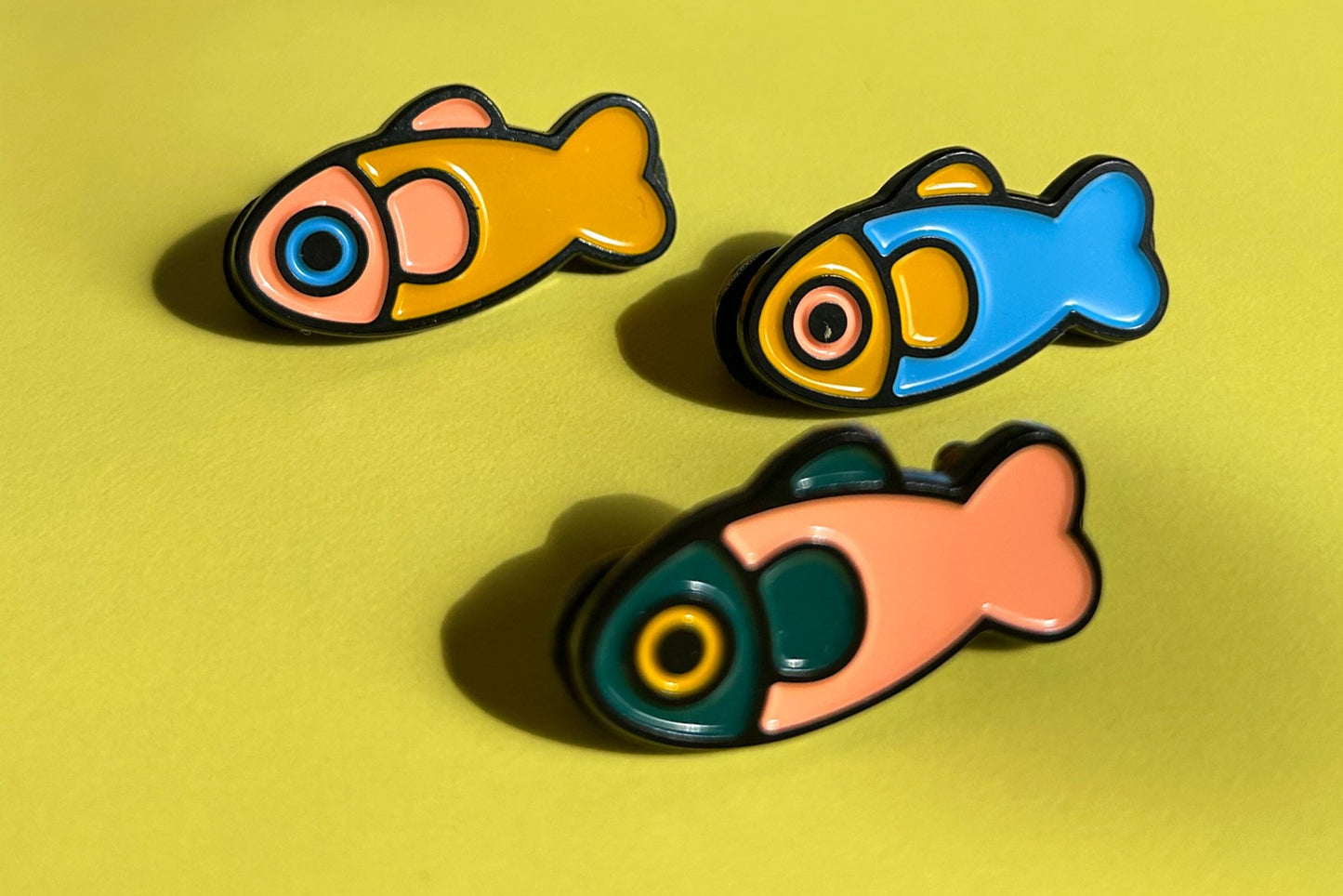Fish Enamel Pin - Blue / Yellow