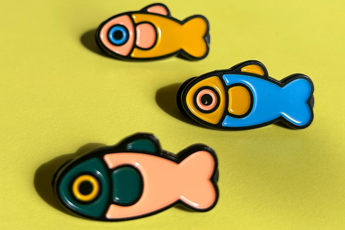 Fish Enamel Pin - Blue / Yellow
