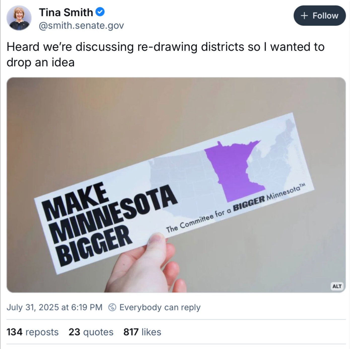 Make Minnesota Bigger T-Shirt