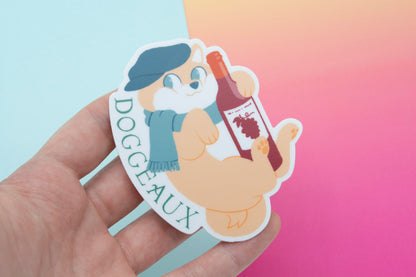 Doggeaux - Fancy Wine Doggy - 3" Vinyl Sticker