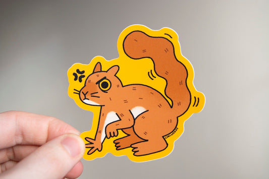 Angry Squirrel Vinyl Sticker