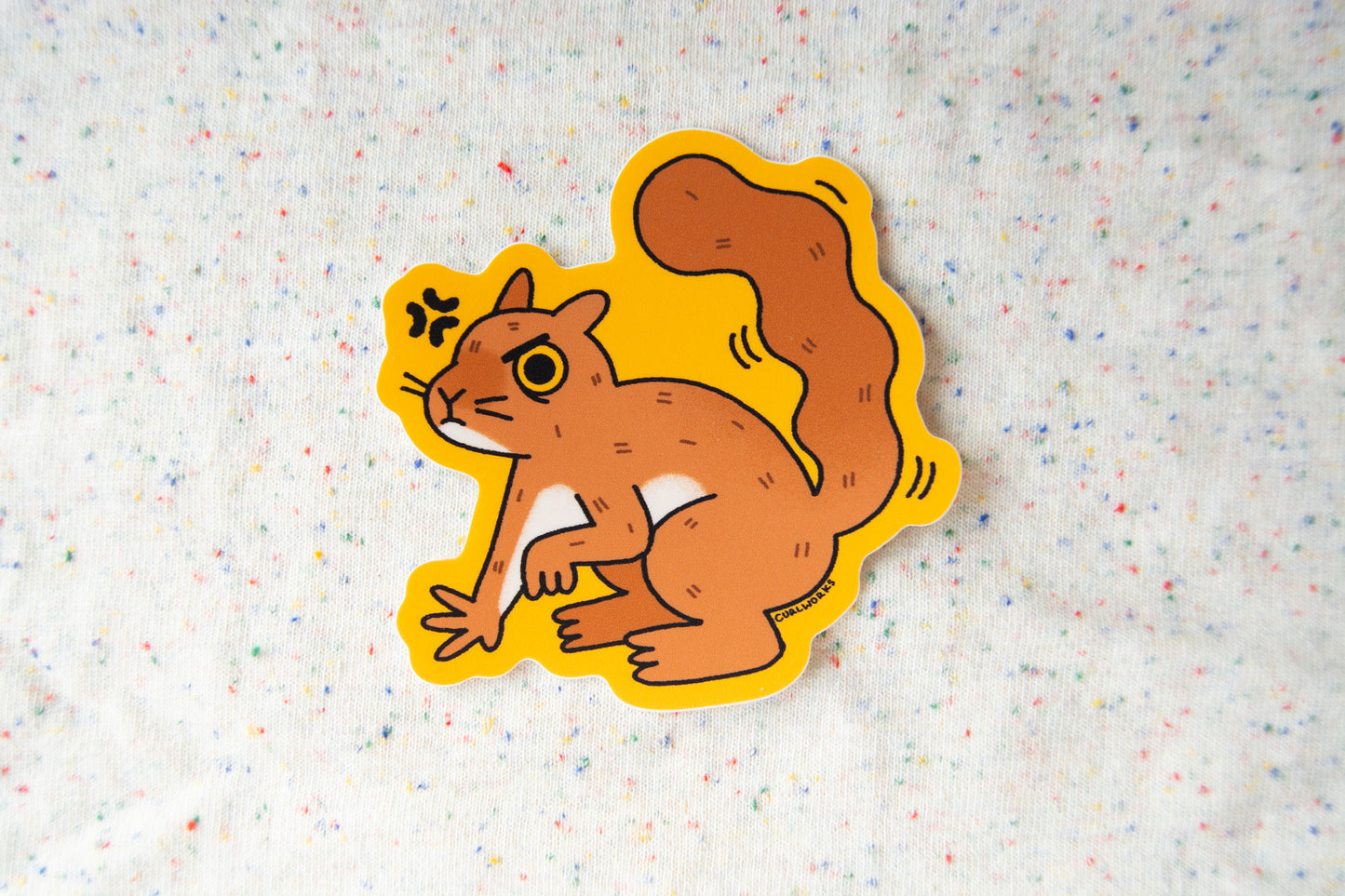 Angry Squirrel Vinyl Sticker