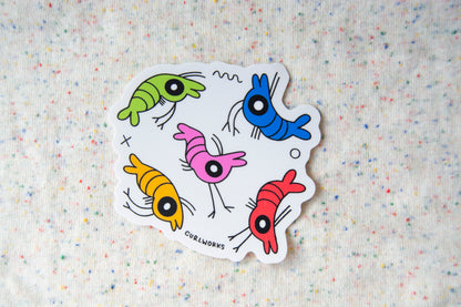 Funky Shrimp Vinyl Sticker