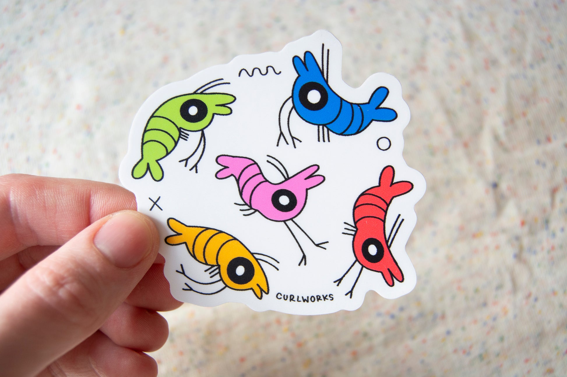 Funky Shrimp Vinyl Sticker