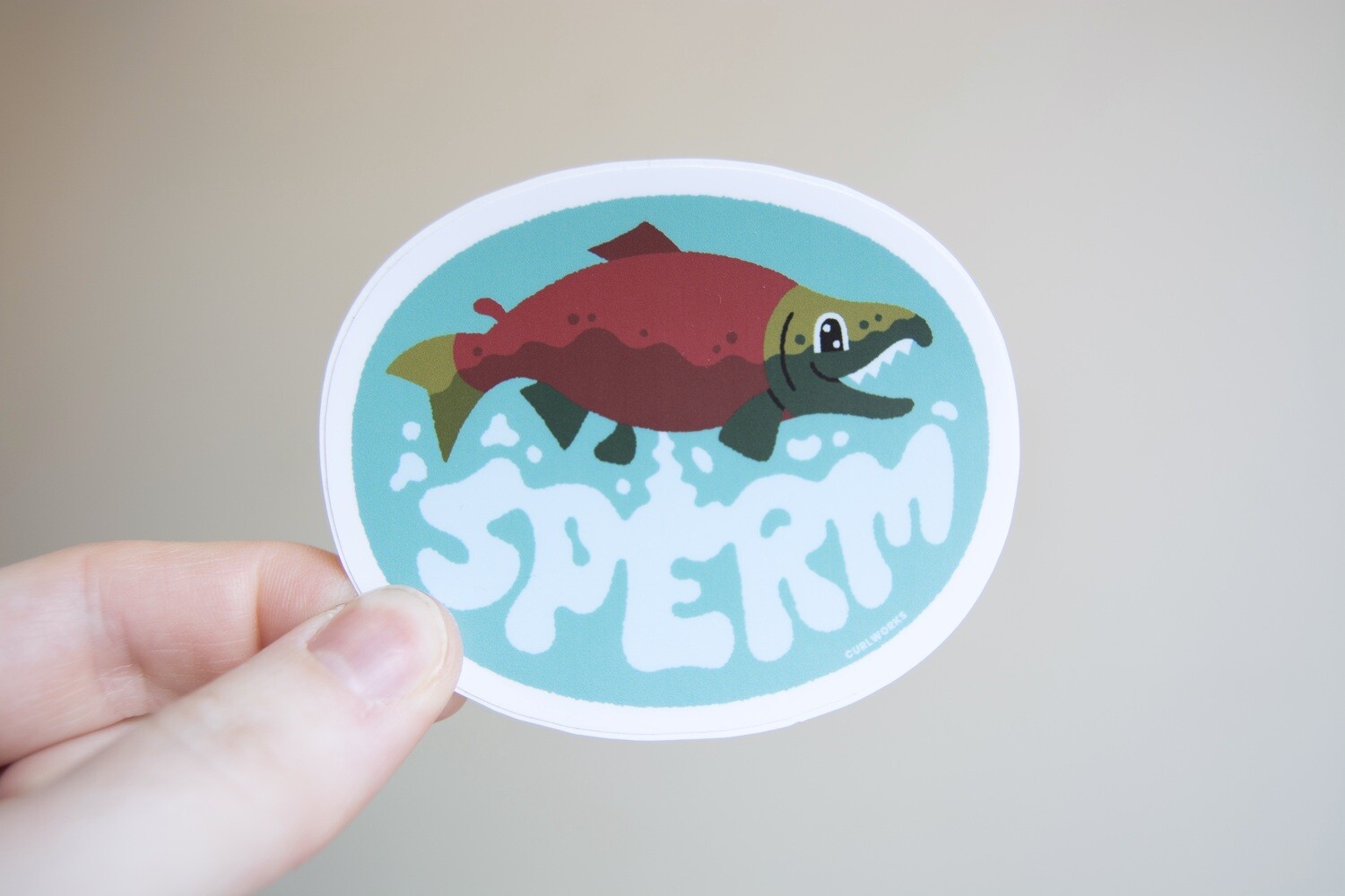 Spawning Salmon Vinyl Sticker