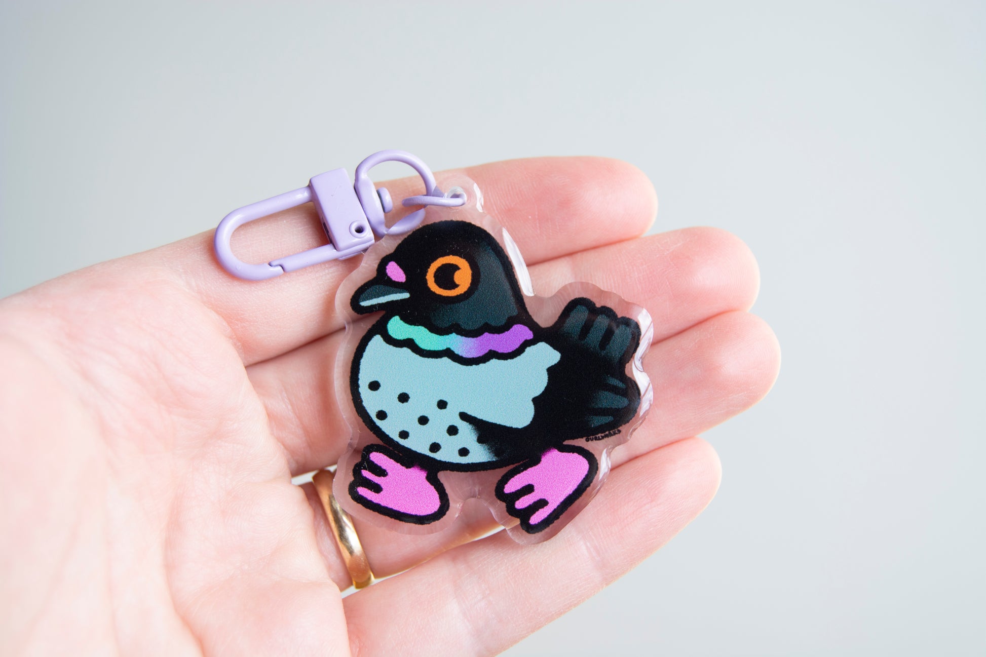 Pigeon with the Feet Keychain