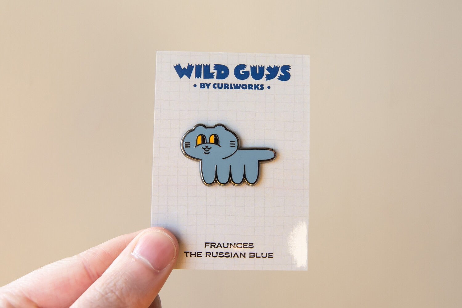 Fraunces the Russian Blue - Wild Guys Enamel Pin