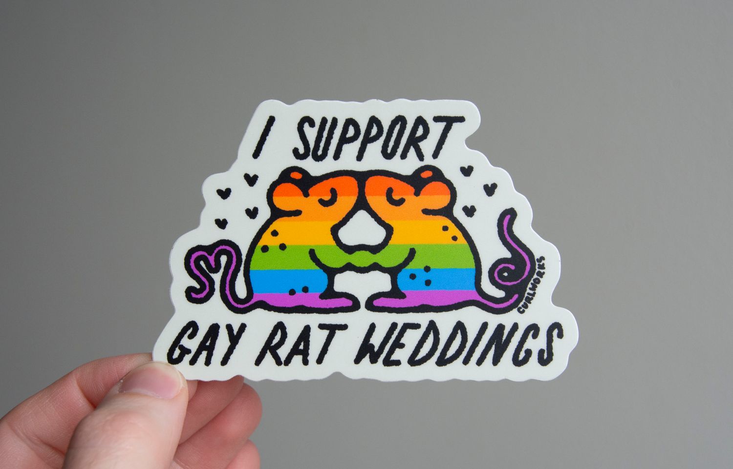 (NEW) I Support Gay Rat Weddings Vinyl Sticker