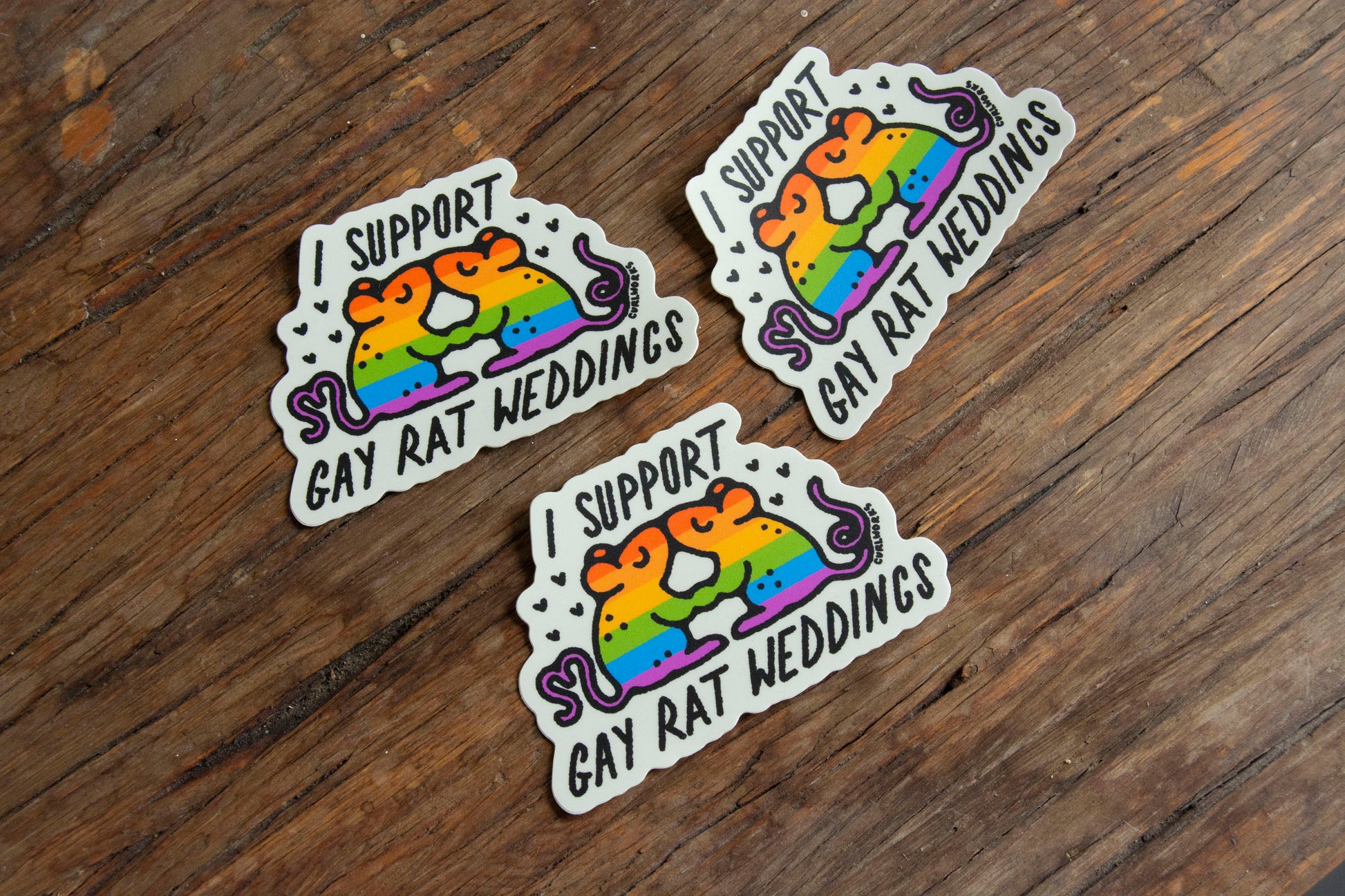 (NEW) I Support Gay Rat Weddings Vinyl Sticker