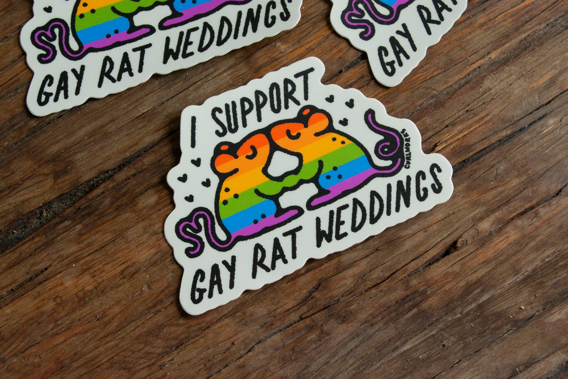 (NEW) I Support Gay Rat Weddings Vinyl Sticker