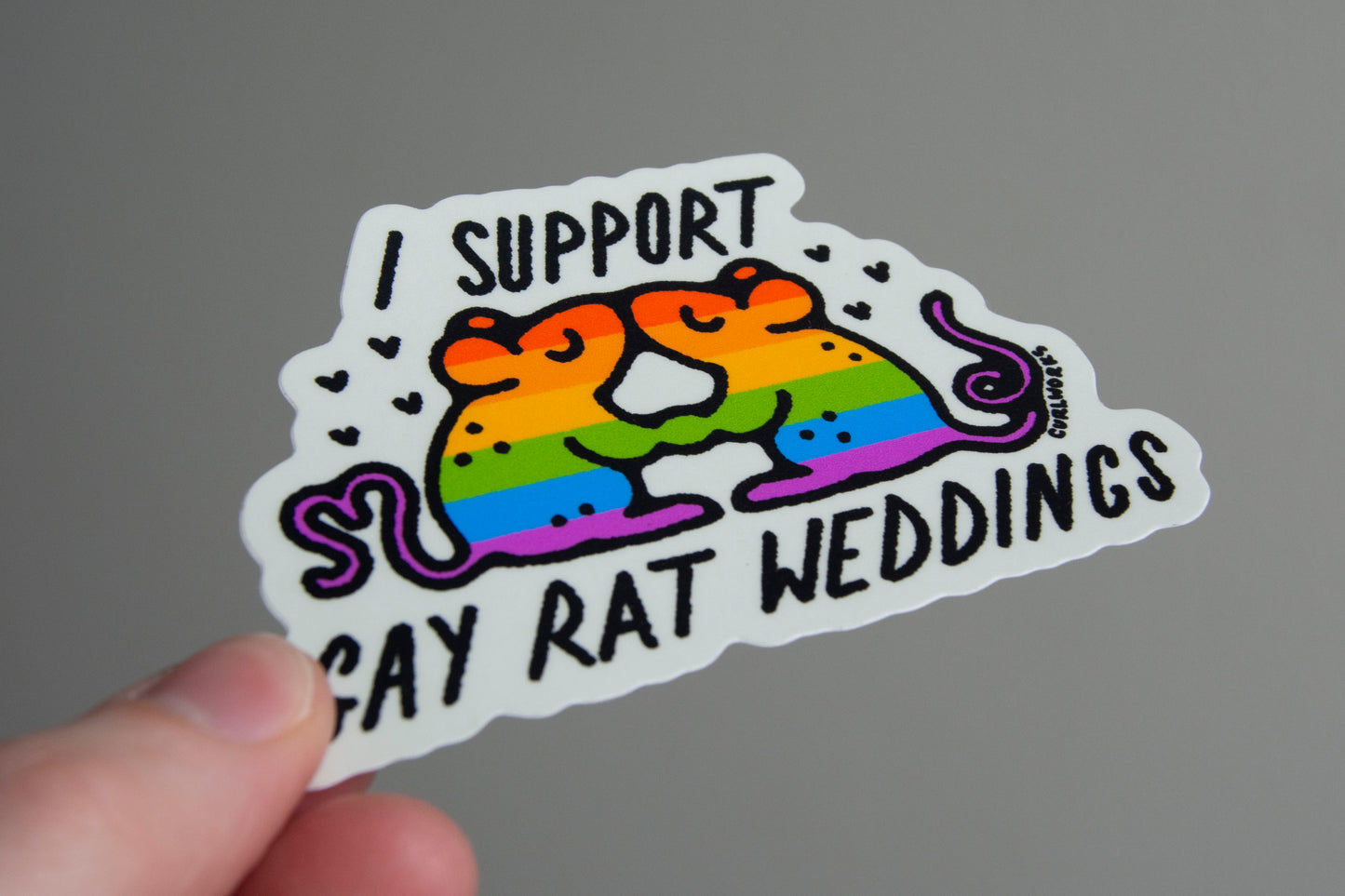 (NEW) I Support Gay Rat Weddings Vinyl Sticker