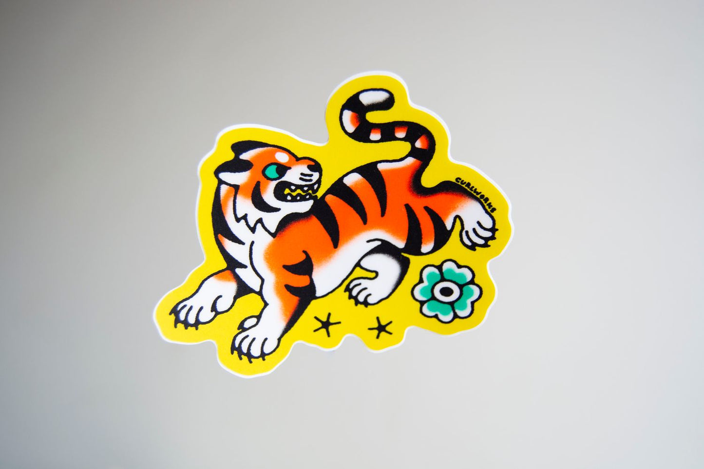 Orange Tiger Vinyl Sticker