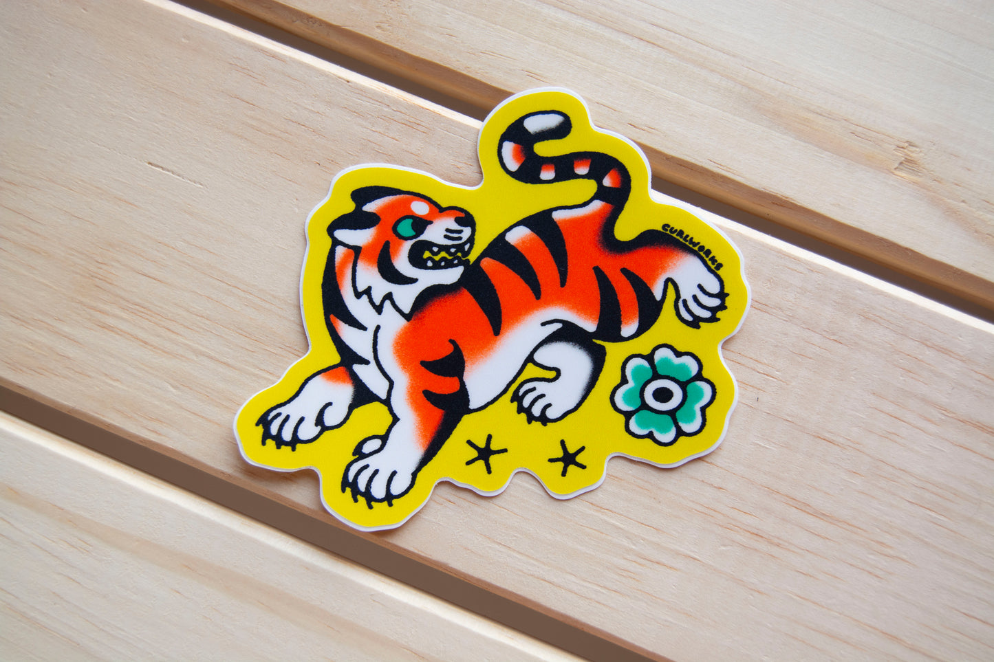 Orange Tiger Vinyl Sticker