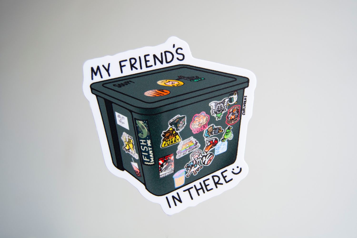 My Friend's In There Fursuit Tote Vinyl Sticker