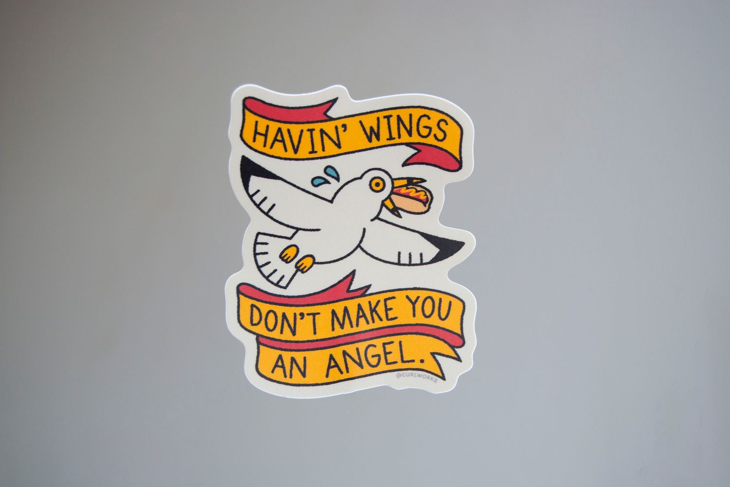 Havin' Wings Don't Make You An Angel Seagull Vinyl Sticker