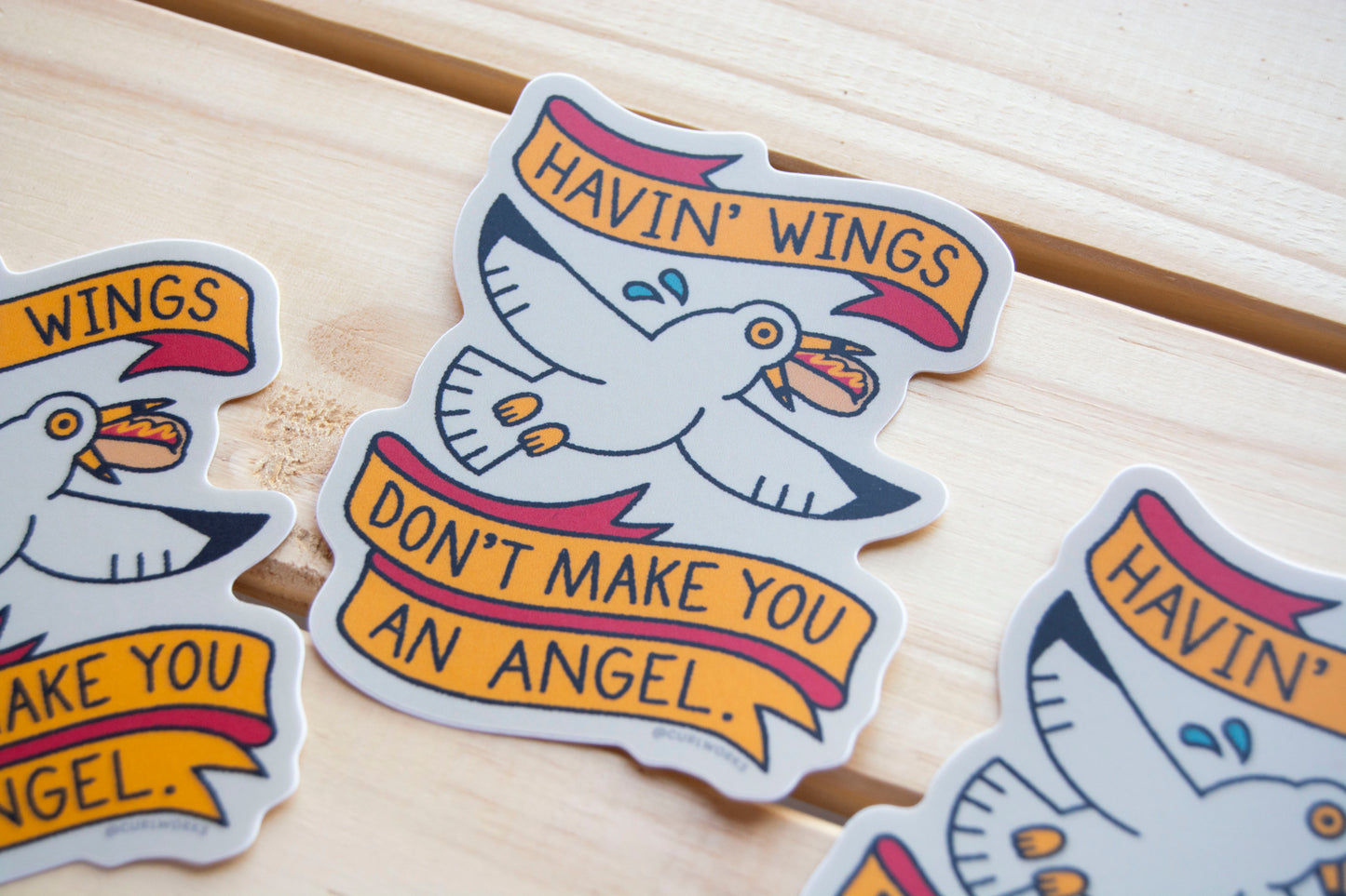 Havin' Wings Don't Make You An Angel Seagull Vinyl Sticker