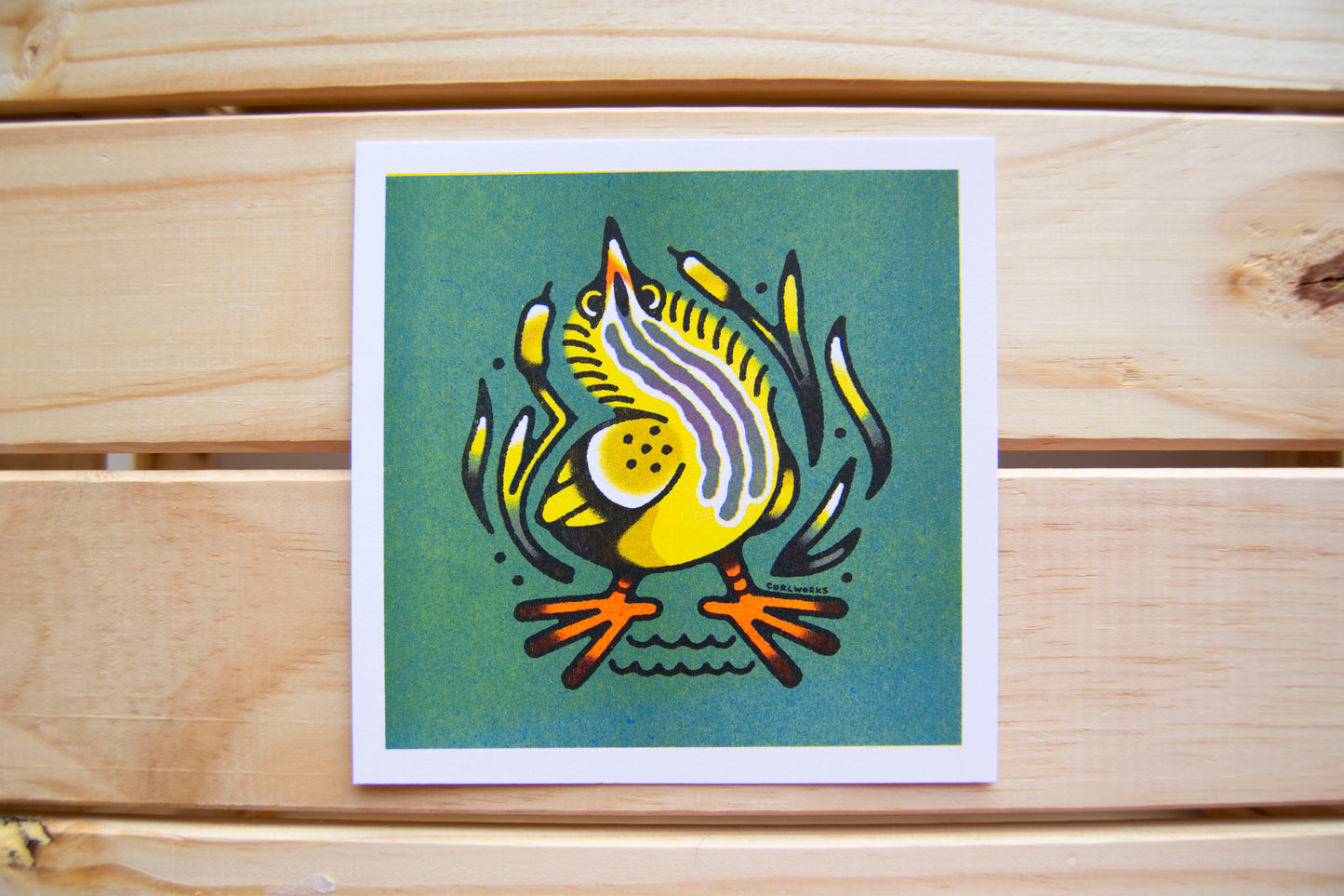 Bittern Risograph Print