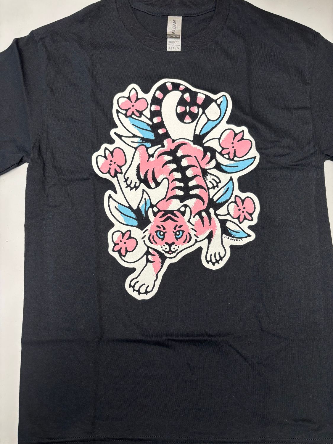 Tiger & Orchids T-Shirt - BLACK - Large