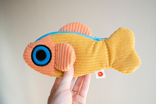 The Fish Pouch - Yellow / Coral