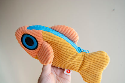 The Fish Pouch - Yellow / Coral