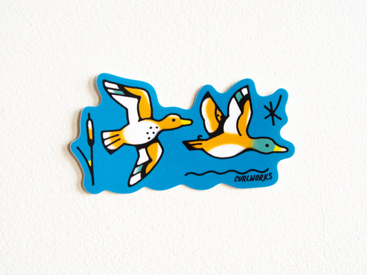Flying Ducks Vinyl Sticker
