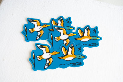 Flying Ducks Vinyl Sticker