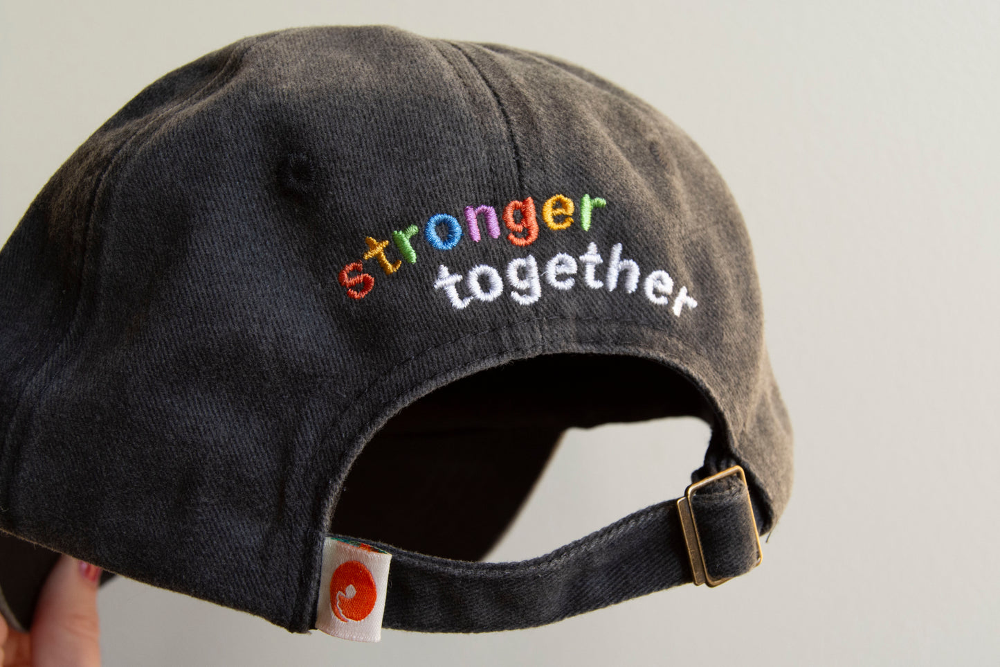 Stronger Together Orca Whale Rainbow Hat