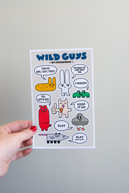 Wild Guys Sticker Sheet