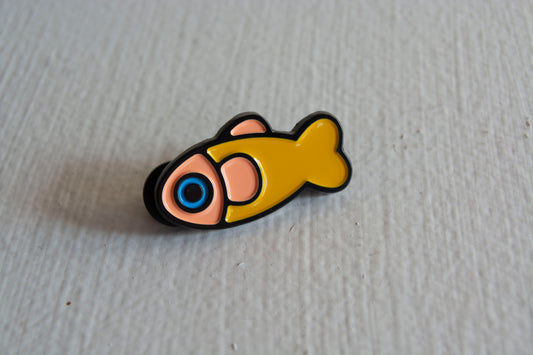 Fish Pin - Yellow / Coral