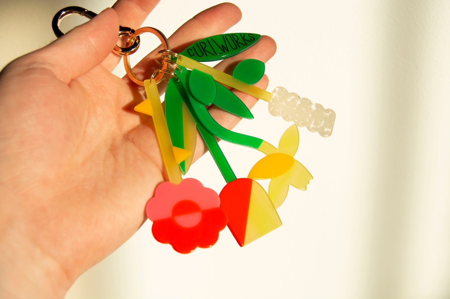 Fresh Flower Bouquet Bag Charm Keychain