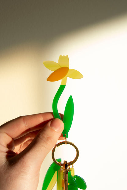 Fresh Flower Bouquet Bag Charm Keychain