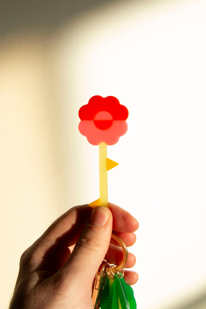 Fresh Flower Bouquet Bag Charm Keychain