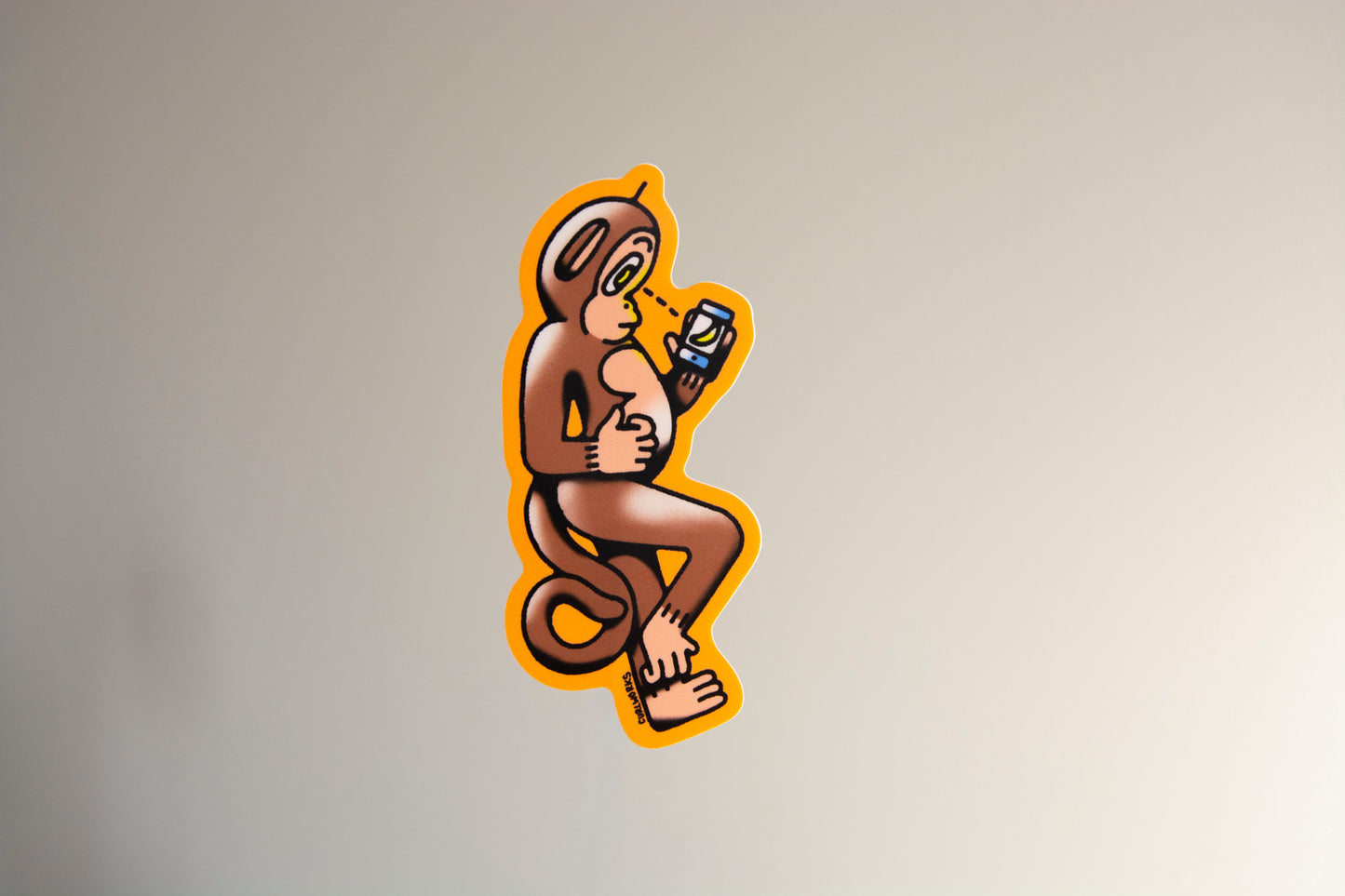 Gay Little Monkey At The Apple Store Vinyl Sticker