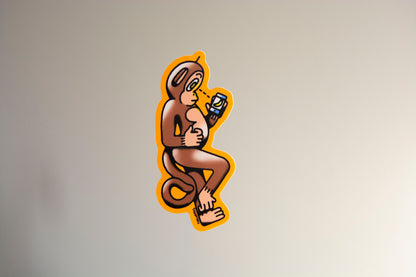 Gay Little Monkey At The Apple Store Vinyl Sticker