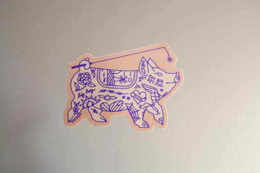 Tattooed Show Hog Vinyl Sticker