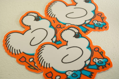 Silkie Chicken and Chicks Vinyl Sticker