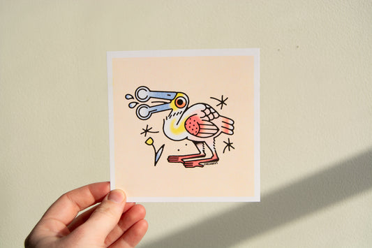 Spoonbill Risograph Print