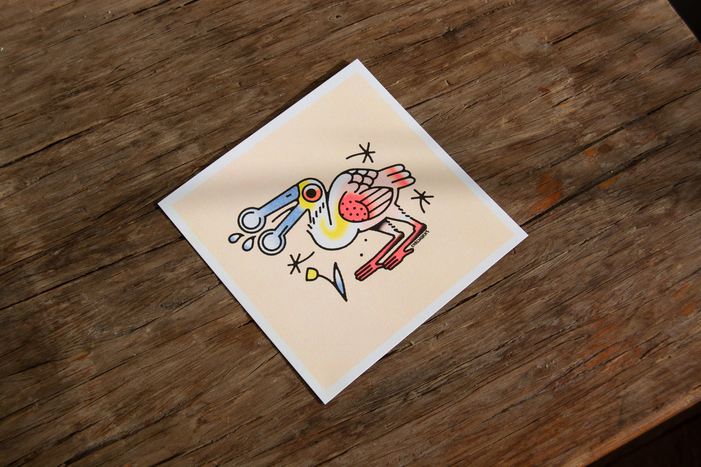 Spoonbill Risograph Print