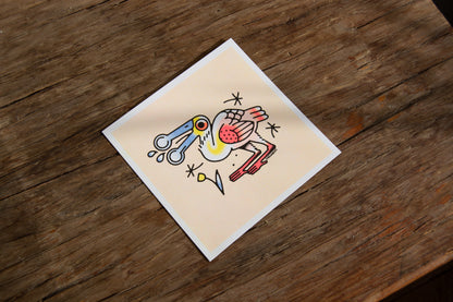 Spoonbill Risograph Print