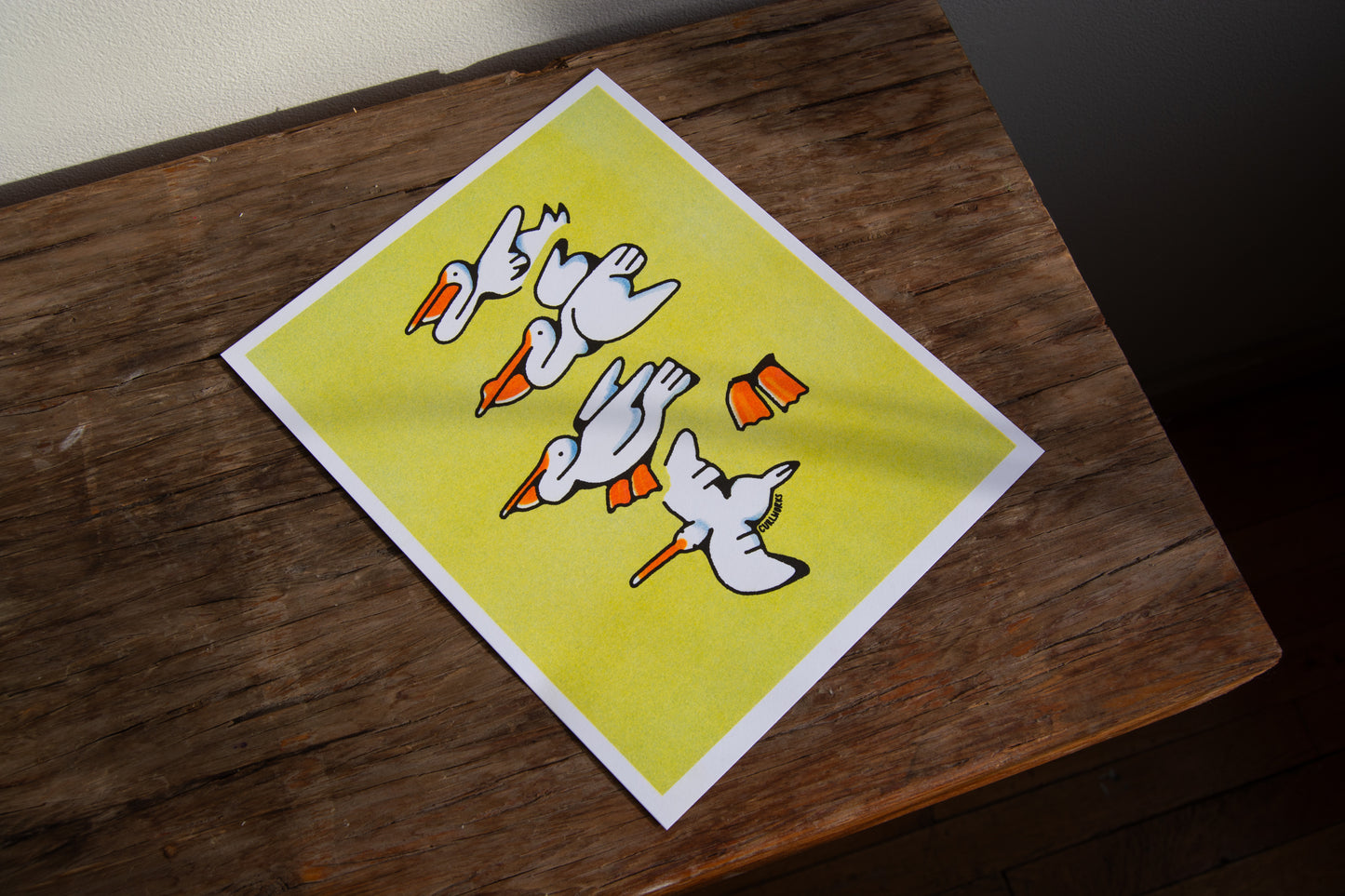 Pelicans Risograph Print