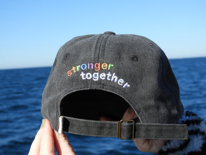 Stronger Together Orca Whale Rainbow Hat