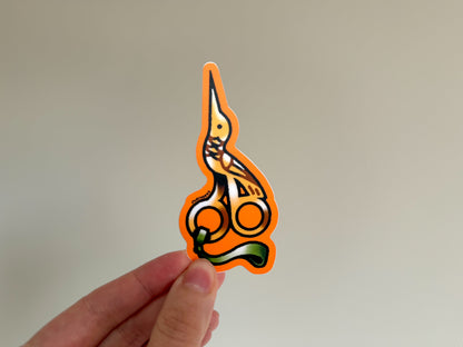Bird Scissors Sticker