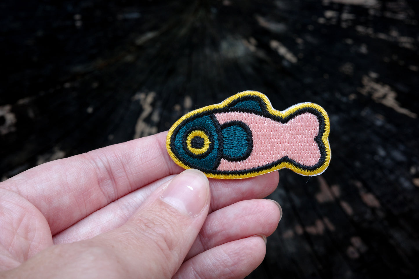 Coral/Dark Green Fish Patch