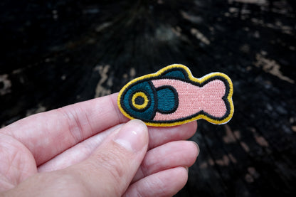 Coral/Dark Green Fish Patch