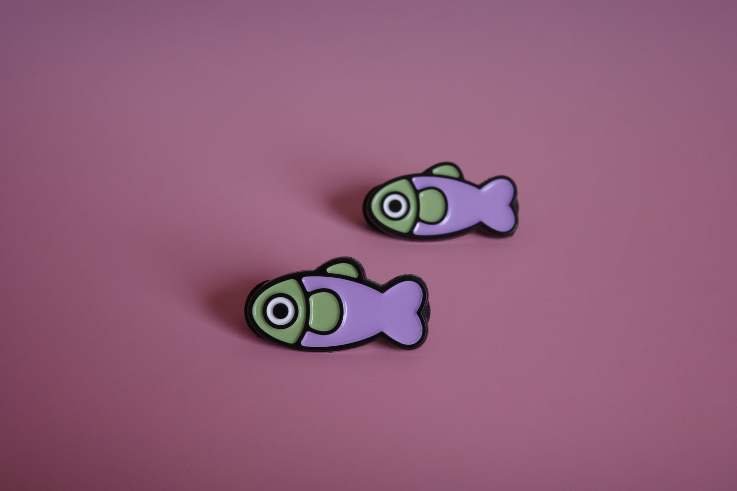 Fish Enamel Pin - Lavender/Sage