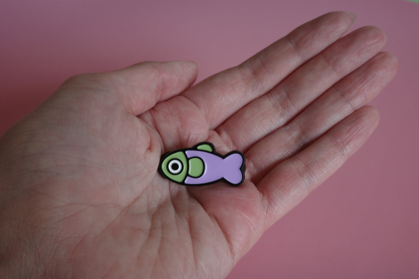 Fish Enamel Pin - Lavender/Sage