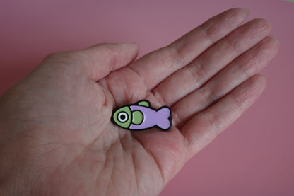 Fish Enamel Pin - Lavender/Sage