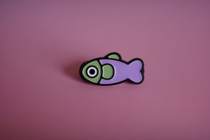Fish Enamel Pin - Lavender/Sage
